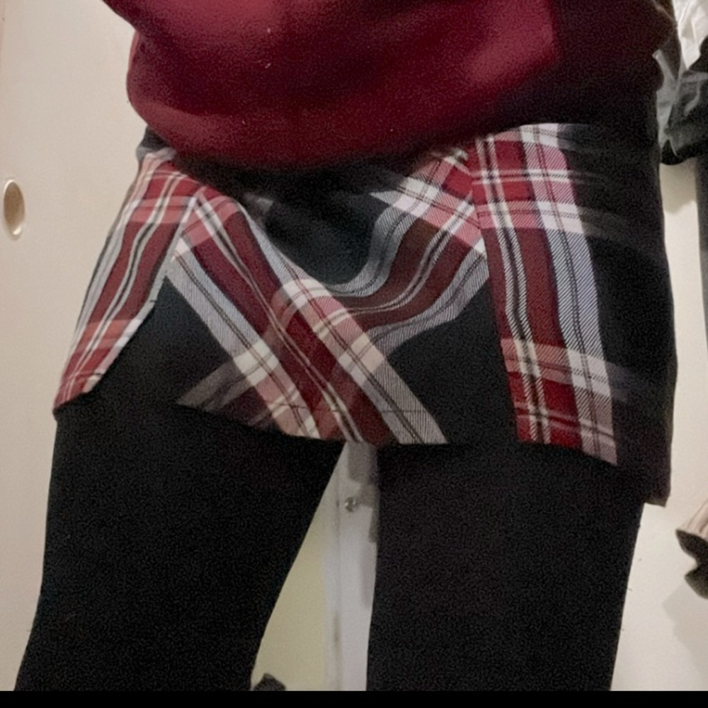 Hug waist Plaid short skirt